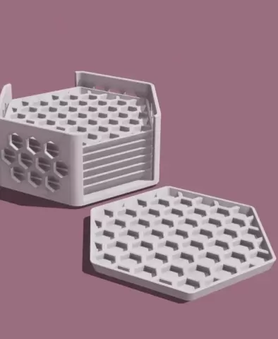 Hexagon coaster set