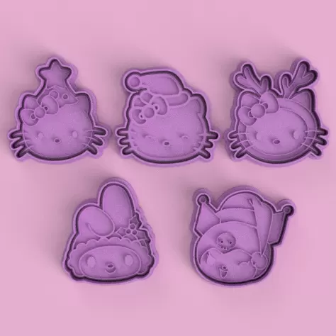 KITTY CUTTERS + STAMPS - KUROMI - MY MELODY FELIZ NAVIDAD / MERRY CHRISTMAS CUTTERS + STAMPS