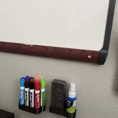 Whiteboard Marker, Eraser, Cleaner wall storage.