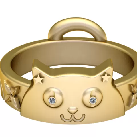 CAT FACE DESIGN RING 3D PRINTABLE MODEL