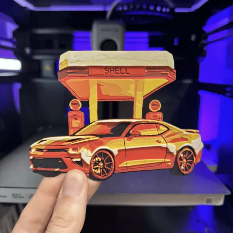 Sunset Camaro Magnet