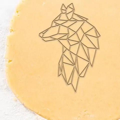 Geometric Wolf Cookie Cutter, Biscuit Cutter