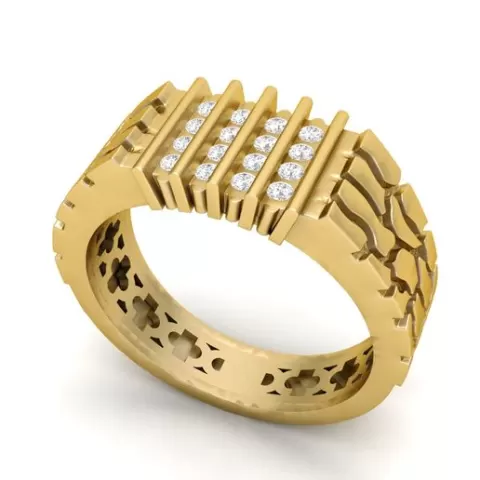 Gents Diamond Nugget Ring 10