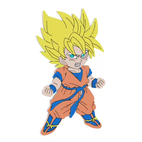 Goku Keychain 3D Print Design