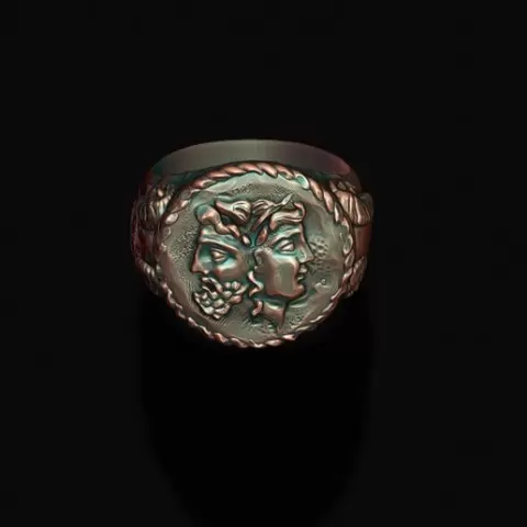 old coin ring 3D print model
