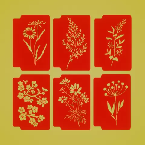 Relief Flower 3D Stencils Pack (6 Models)