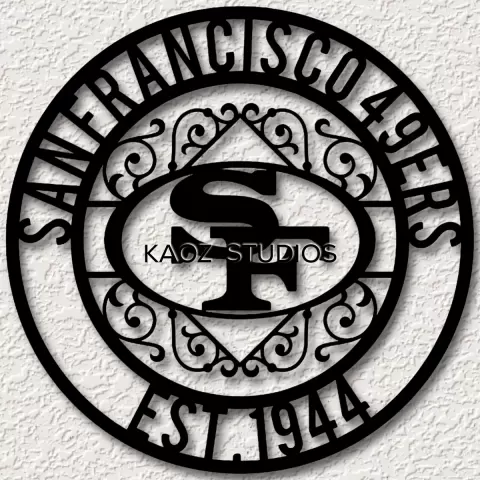 San Francisco 49ers est 1944 football sign superbowl wall art foot ball logo