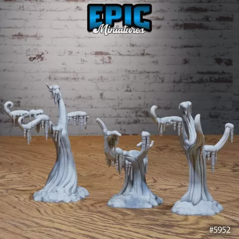 Trees With Ice On Branches V1 V2 V3 / Orc Village Environment / Green Skin Items / Raider Tribe Decoration / Goblinoid Dungeon Equipment / Forest Goblin Area Theme / Woodland Encounter by Epic-Miniatures