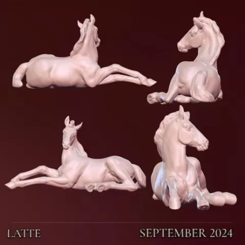 Latte Laying foal STL