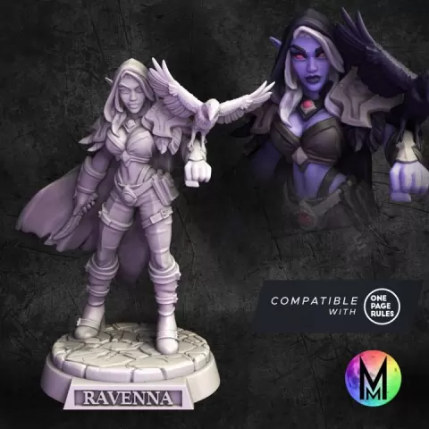 Female Assassin - Ravenna the Assassin ( Female Assassin / Elven Assassin female / Female Assassin with Daggers) by Moonlight Minis- Christine Van Patten