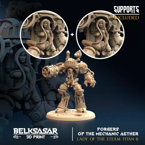 Lady of the Steam Titan B Nude and Normal by Belksasar