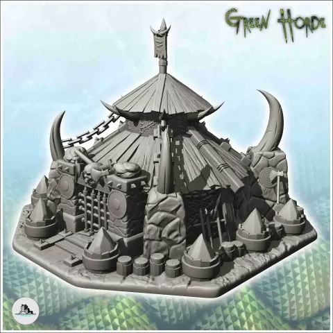 Chaos prison with gate and reinforced wooden roof (6) - mini - Hartolia Miniatures
