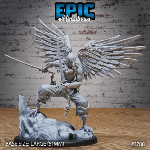 Tengu Bird Folk Lord ‧ DnD Miniature ‧ Tabletop Miniatures ‧ Gaming Monster ‧ 3D Model ‧ RPG ‧ DnDminis ‧ STL FILE