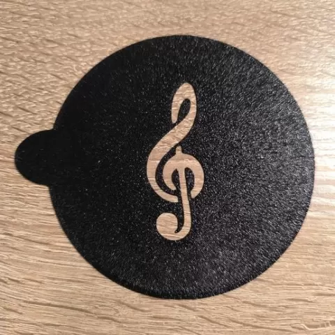Violin Key Latte Art Stencil