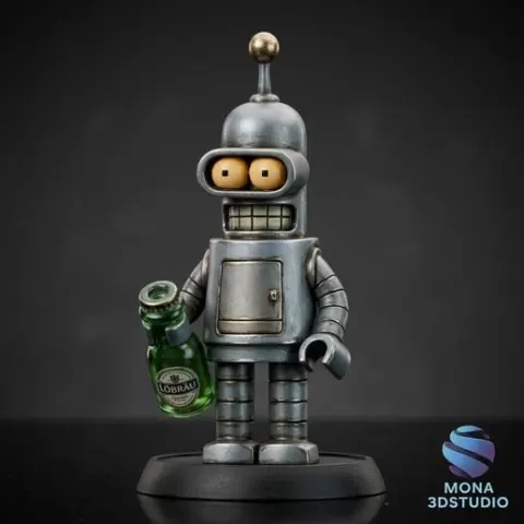 Bender Chibi Version - Futurama - 3D Model STL (Pre-supported)