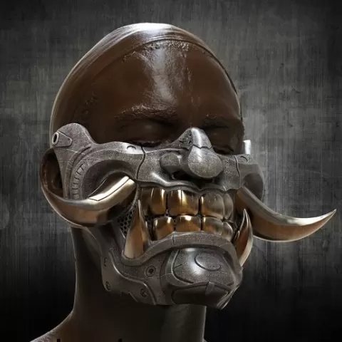 Cyber Half Oni Mask 2