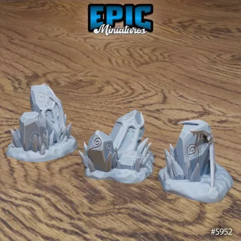 Freezed Rocks V1 V2 V3 / Orc Village Environment / Green Skin Items / Raider Tribe Decoration / Goblinoid Dungeon Equipment / Forest Goblin Area Theme / Woodland Encounter by Epic-Miniatures