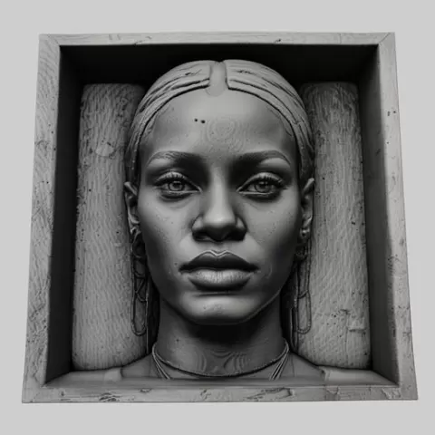 Rihanna head relief singer