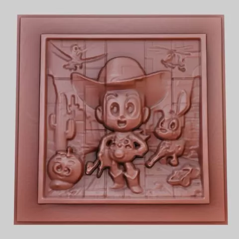 Tiny Toon Adventures 3d printer relief medallion obj stl