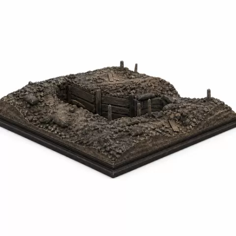 WW2 Trench Diorama STL File for 3D Printing | Battlefield Base | WWII Terrain | Miniature Display Stand Digital Download