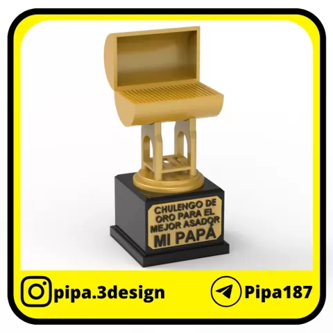 TROFEO DÍA DEL PADRE - FATHER'S DAY TROPHY - ASADOR - GRILL - Pipa3D