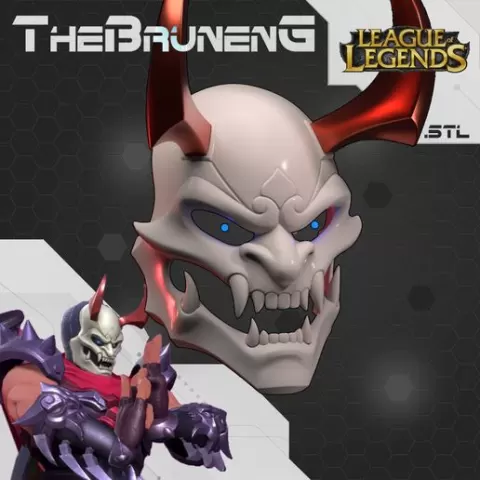 Blood Moon Shen Cosplay Mask - League of Legends Wild Rift 3D Print Model