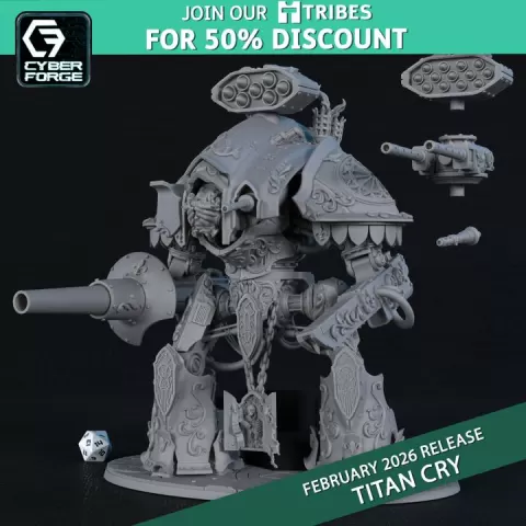 Sacred Sisters Sovereign - Titan Cry - Cyber Forge Miniatures February 2026 by Titan Forge Miniatures