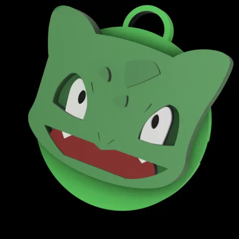 Bulbasur pokeball style keychain