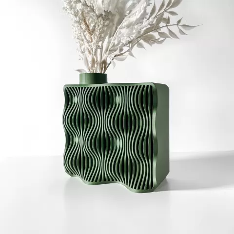 The Kamso Wave Vase, Modern and Unique Home Decor for Dried and Preserved Flower Arrangement