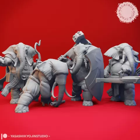 Loxodon Herd - Tabletop Miniatures (Pre-Supported)