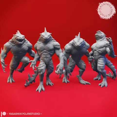 Troglodyte Mob - Tabletop Miniature (Pre-Supported)