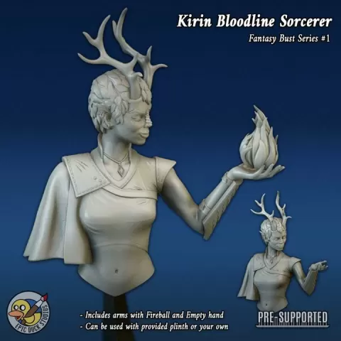 Kirin Bloodline Sorcerer - Fantasy Character Bust Series #1 by Mike "Epic Duck" Cousins