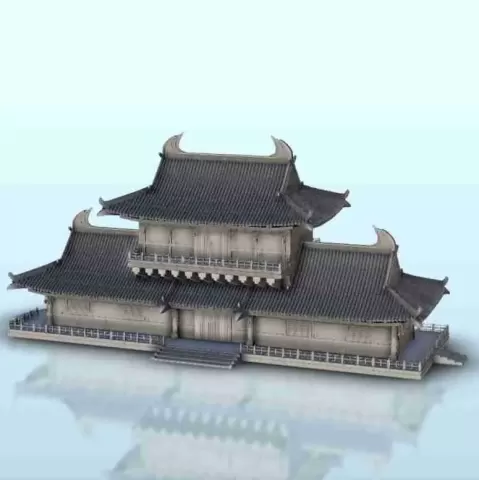 Asian palace with floor 23 - Japan China Korea Vietnam East - Hartolia Miniatures