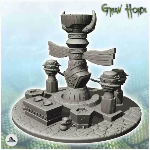 Magic totem of chaos with altar and wooden statue (13) - min - Hartolia Miniatures