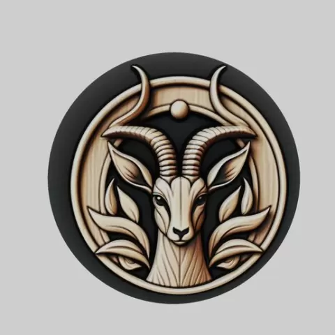 Gazelle Animal Head Gazelle Animal Medallion for CNC Router Laser & 3D Printer