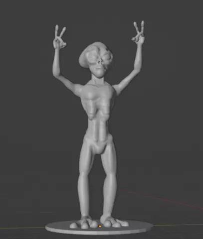 Grey Alien Victory pose