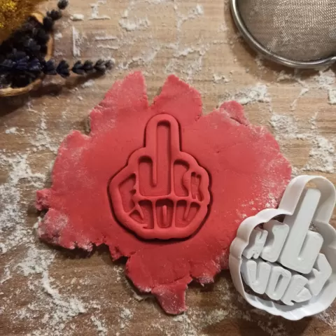 Rude Middle Finger Cookie Cutter; F*ck You, for Mean People - Woow Concept 3D