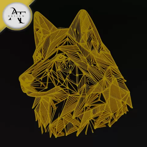 Wolf - Geometric - 2D Wall Art Decor - Apex Trace