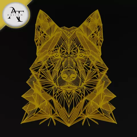 Wolf - Geometric - 2D Wall Art Decor - Apex Trace