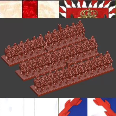 6mm War of Spanish Succession Cavallery Grenadiers in fur cap by MC Miniatures