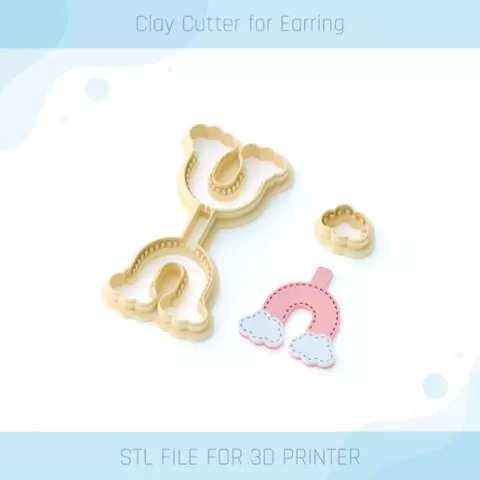 Raindbow Leather Keychain Stitch Clay Cutter