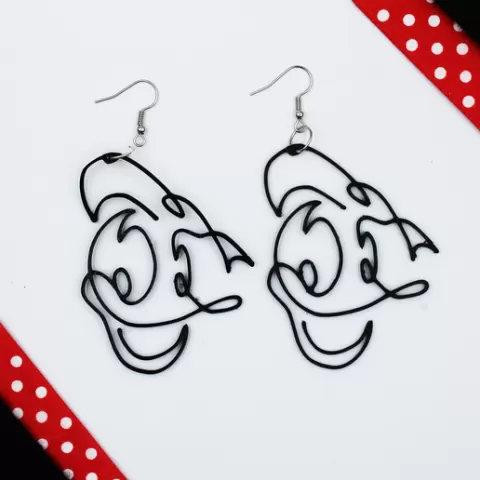 Mickey Mouse Donald Line Art, Earring Disney Jewelry Medal Ring Cartoon