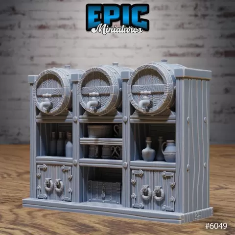 Rum Warehouse Staff / Pirate Hideout Environment / Corsair Items / Ship Bandit Decoration / Sea Smuggler Dungeon Equipment / Ocean Area Theme / Water Island Encounter by Epic-Miniatures