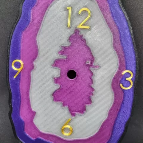 Geode slice clock 1 - multicolor