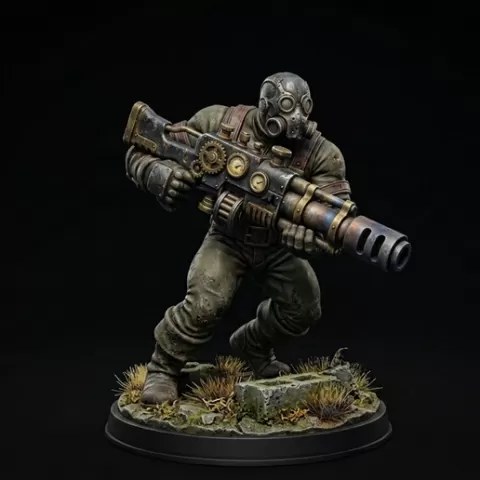Hero - Human Infantry - Logan Kross - The Meteorite Pulse – Rebel Vanguard Hero (32mm Grimdark STL)