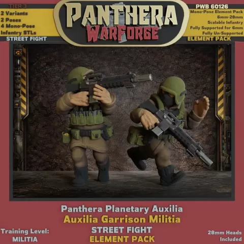 PWB60126 Tier 3 Auxilia Garrison Militia "STREET FIGHT" Element Pack by Panthera WarForge