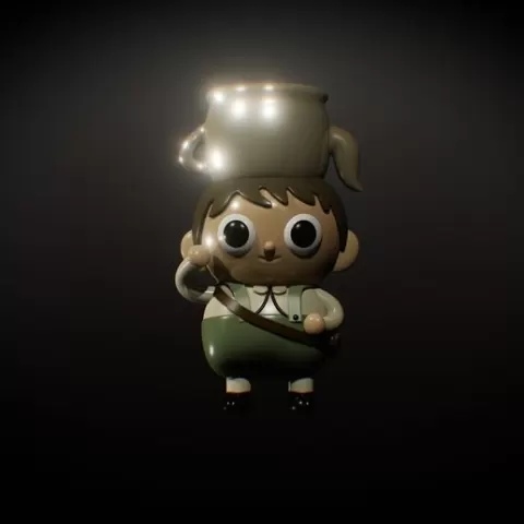 Greg from Over the Garden Wall — print-ready 50mm miniature. Single STL with supports. Quick print: 40 min, 6.63g filament. Unpainted & scalable. Perfect for painting