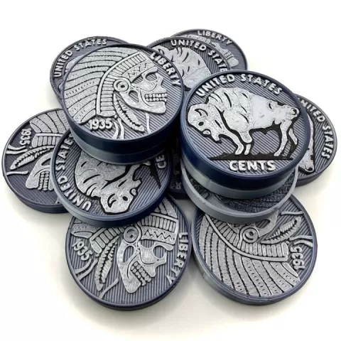OG Flipster Print-In-Place Hybrid - Magnetic Fidget - Haptic Hobo Nickel by MZMDigitalDesign