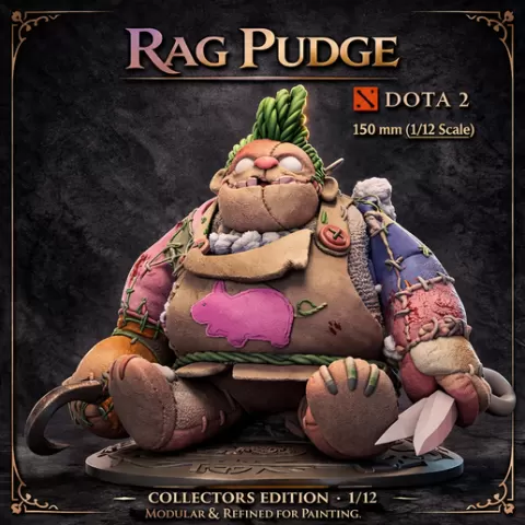 Rag {Plush} Pudge / Тряпичный {плюшевый} Пудж 150 mm (1/12 Scale) (Dota 2) {pre-supported}