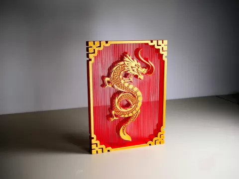 Dragon Suspended String Art
